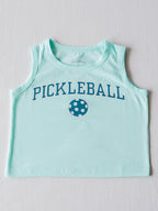 Sky Blue Pickleball Graphic Tank Top Cotton Crew