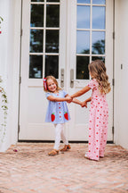 Leggy Romper - Apple Gingham Pink Viscose Lined Scoop Pockets