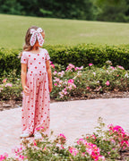 Leggy Romper - Apple Gingham Pink Viscose Lined Scoop Pockets