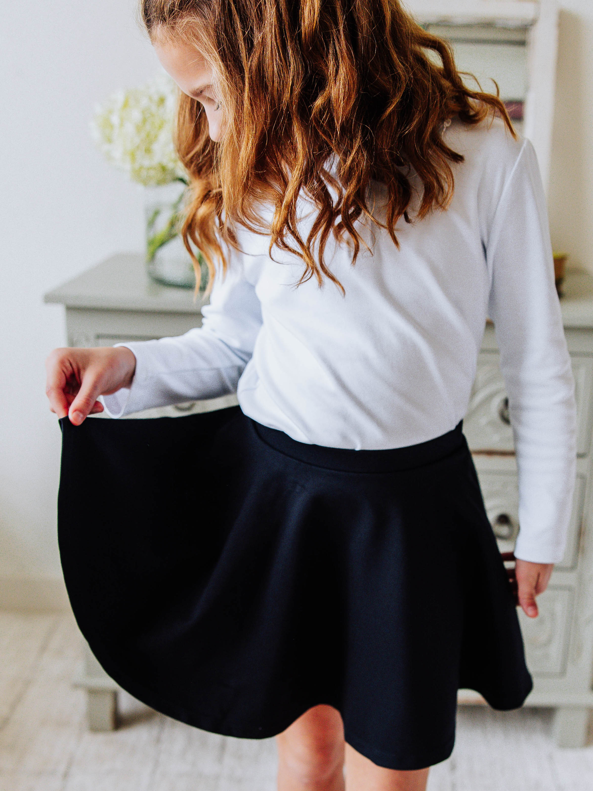 Skort - Night Sky Built-In Shorts Elastic Waist Pockets
