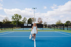 Smocked Dress - Pickleball Cotton Lined Lace Shoulder Ties