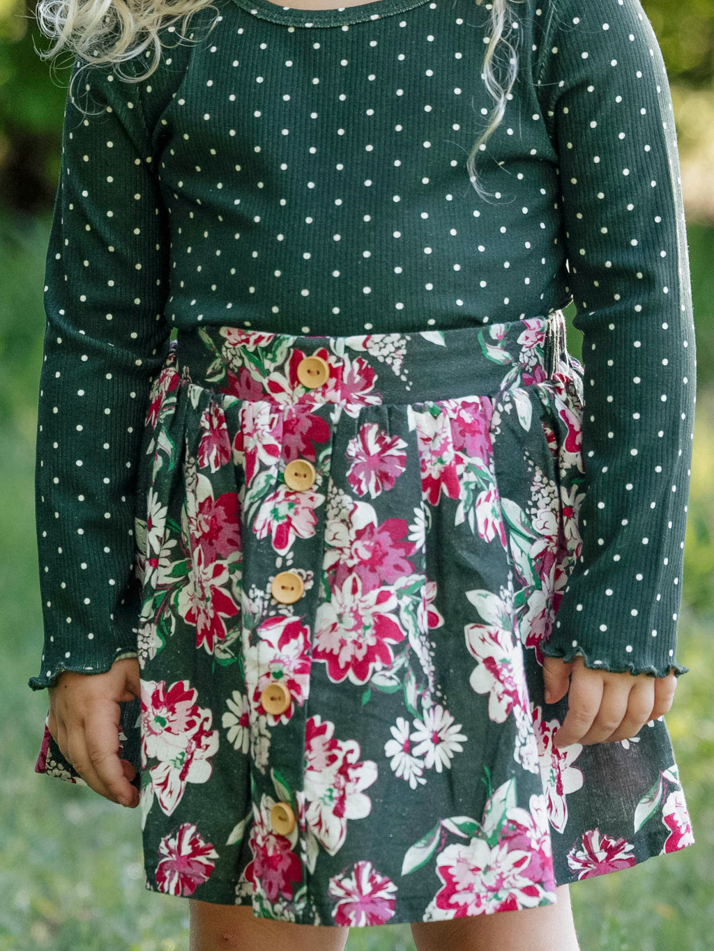 Skort - Thankful Cotton Linen Built-In Shorts Button Front