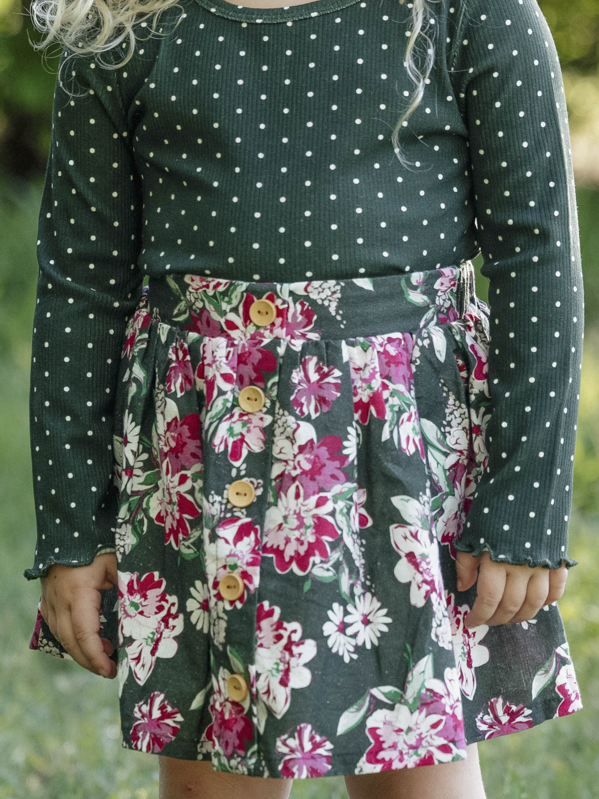 Skort - Thankful Cotton Linen Built-In Shorts Button Front