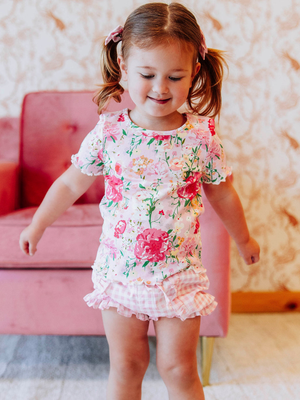 Frilled Sleeve Shirt - Flower Girl Lettuce Edge Cotton