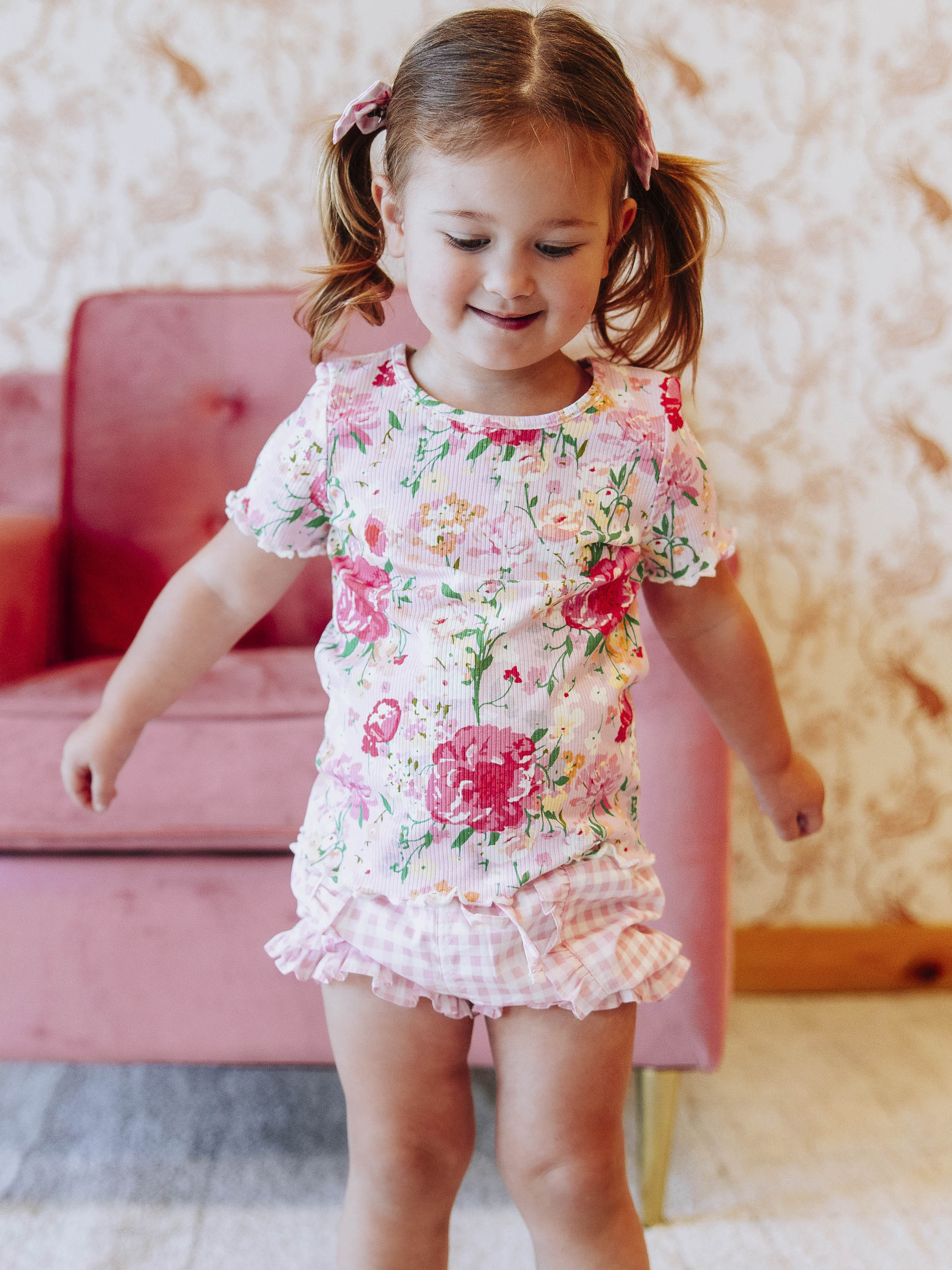 Frilled Sleeve Shirt - Flower Girl Lettuce Edge Cotton