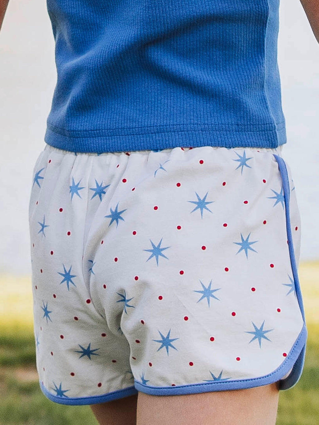 Athletic Shorts - Sparkler Celebration Cotton Spandex Drawstring