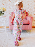 Smocked Romper - Soft Bliss Cotton Lined Elastic Ankle Puff Sleeves