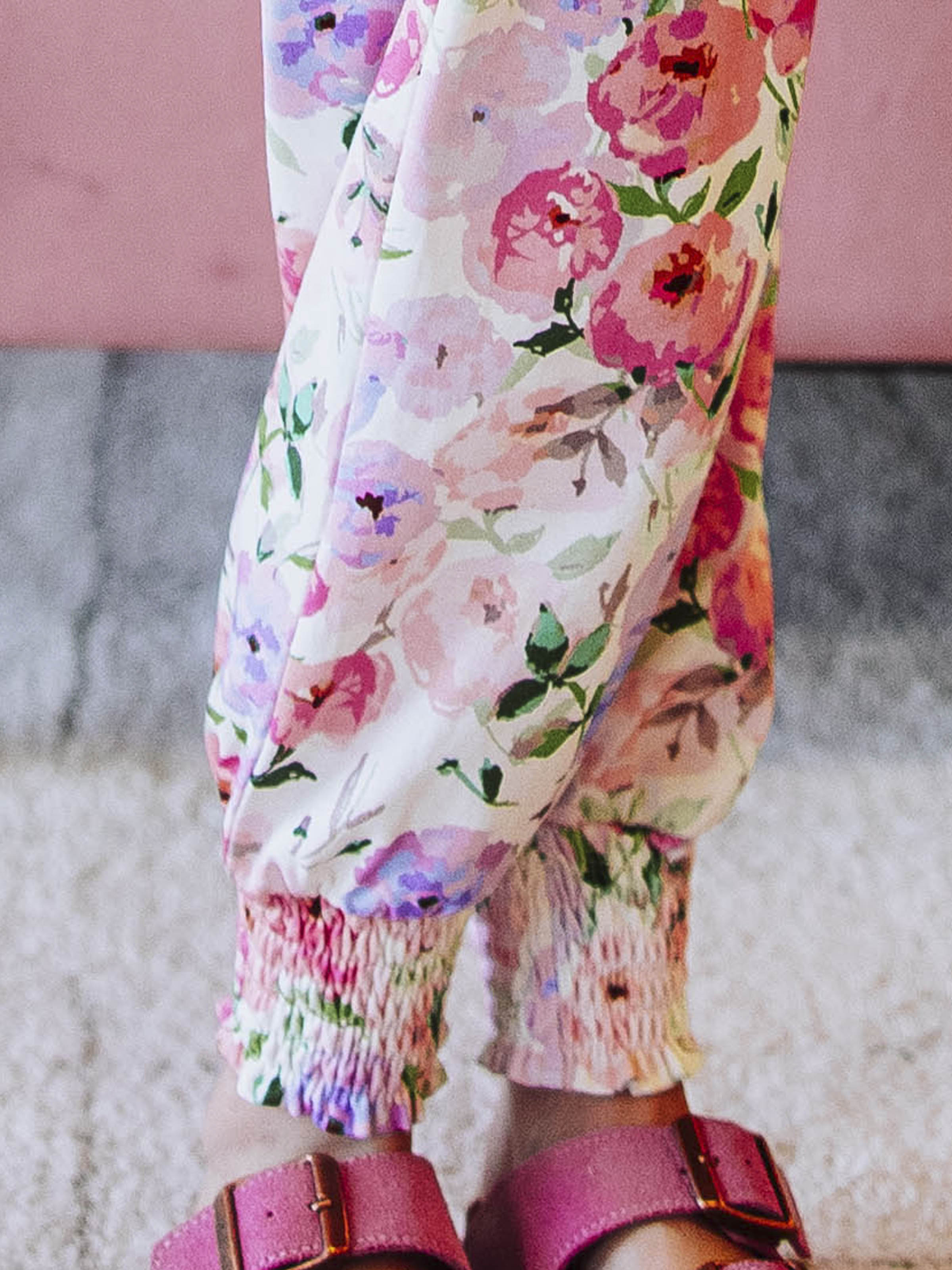Smocked Romper - Soft Bliss Cotton Lined Elastic Ankle Puff Sleeves