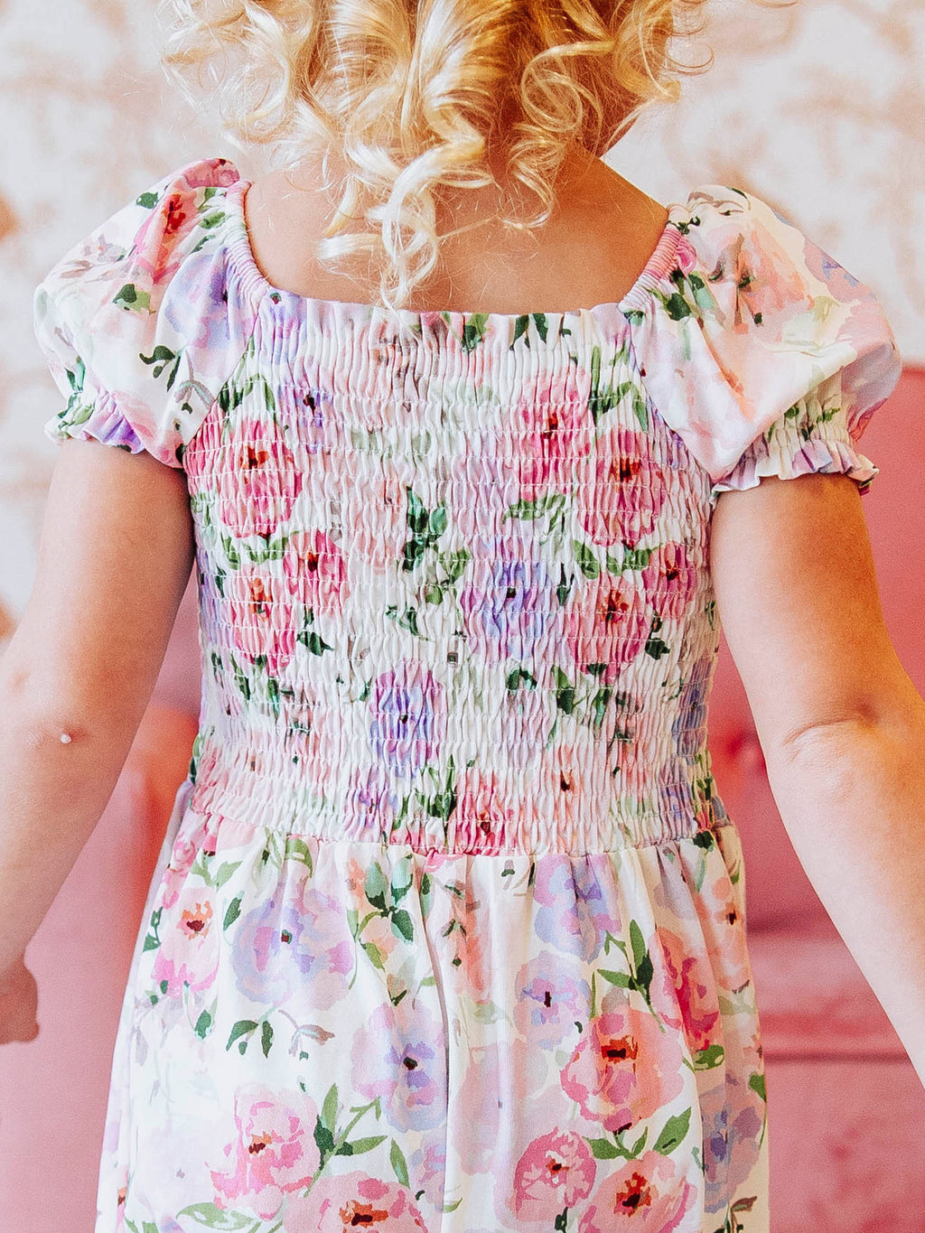 Smocked Romper - Soft Bliss Cotton Lined Elastic Ankle Puff Sleeves