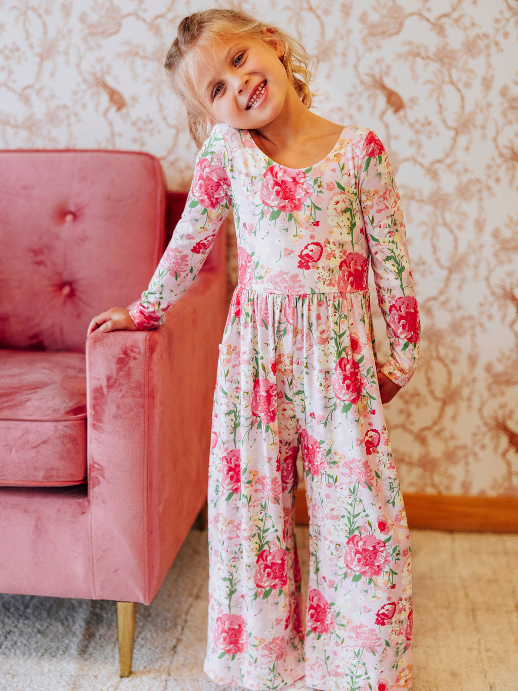Leggy Romper - Flower Girl Viscose Lined Pockets Scoop Back