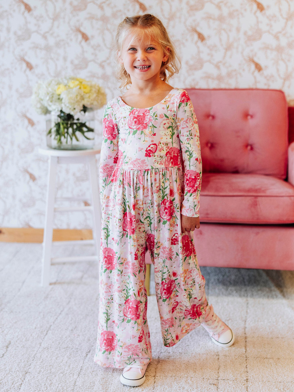 Leggy Romper - Flower Girl Viscose Lined Pockets Scoop Back