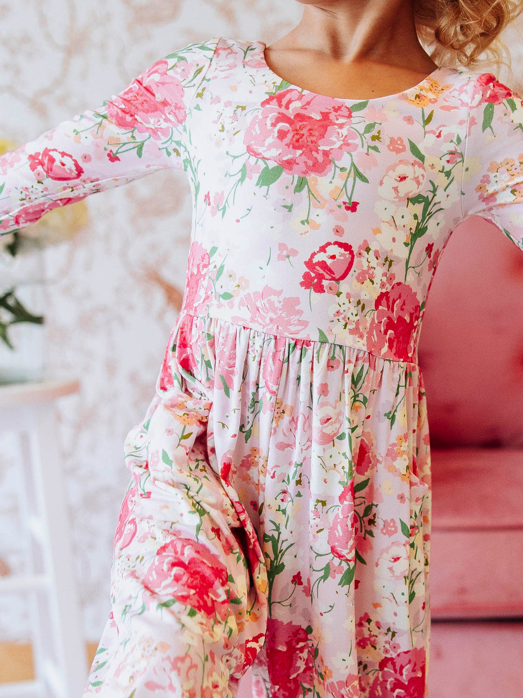Leggy Romper - Flower Girl Viscose Lined Pockets Scoop Back