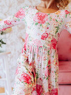 Leggy Romper - Flower Girl Viscose Lined Pockets Scoop Back