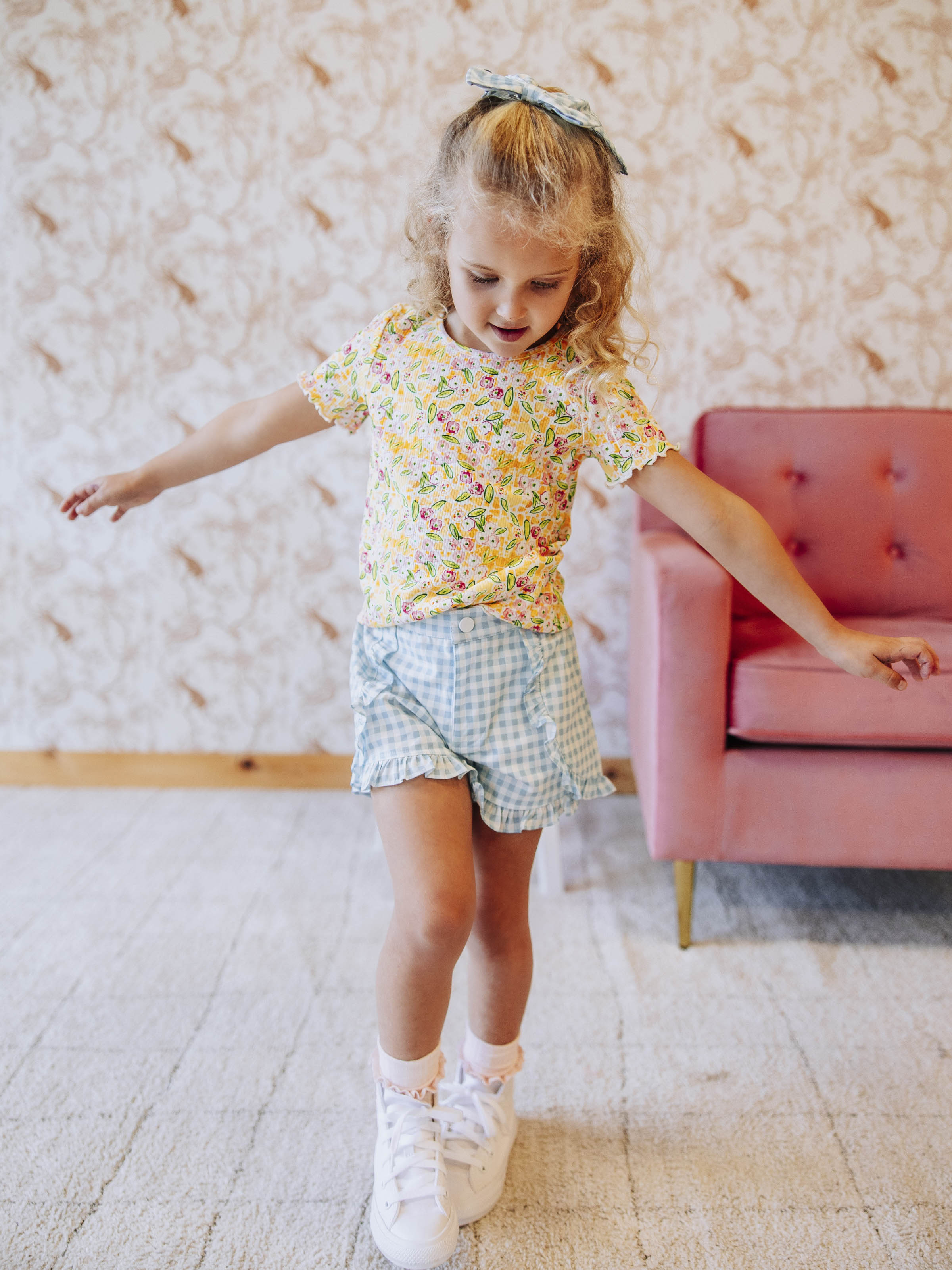 Frilled Sleeve Shirt - Happy Yellow Lettuce Hem Onesie