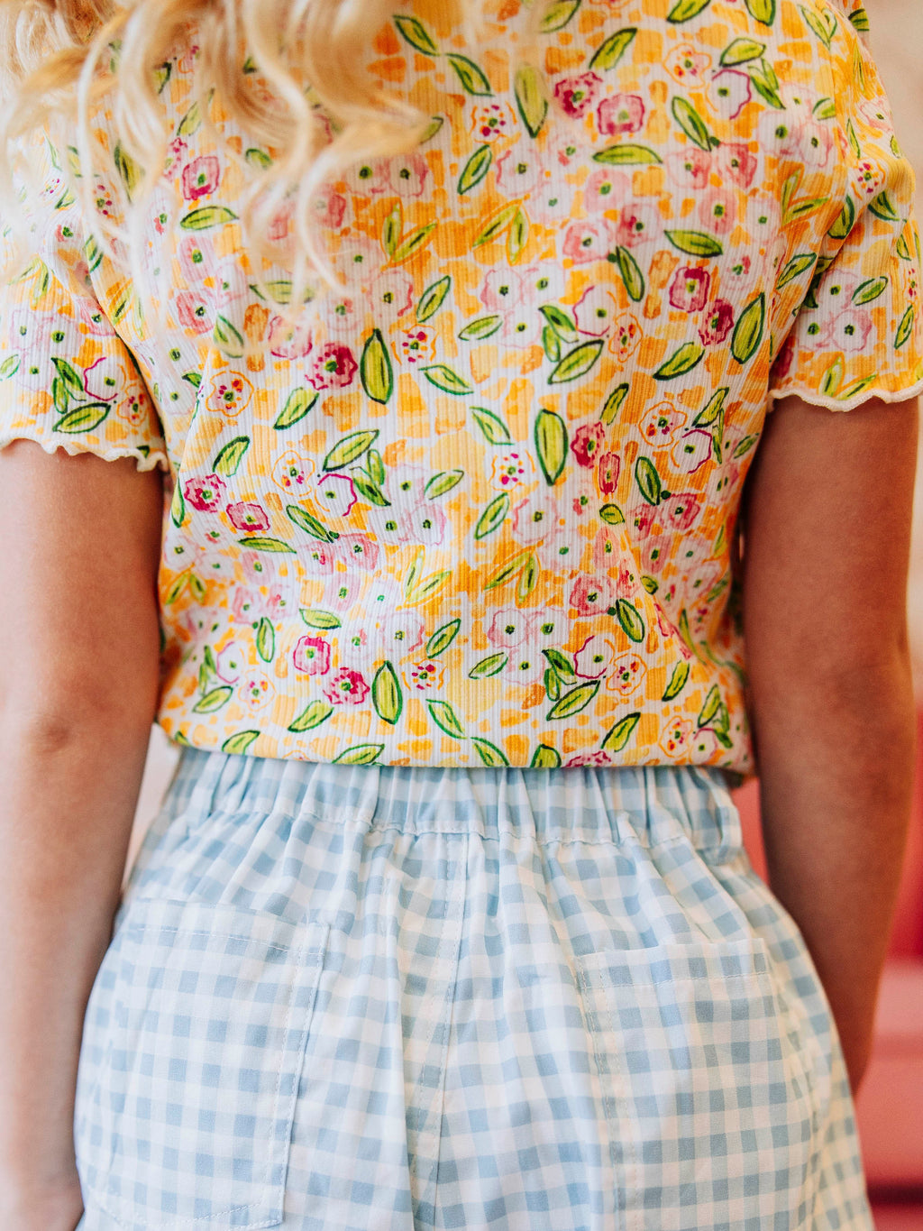 Frilled Sleeve Shirt - Happy Yellow Lettuce Hem Onesie