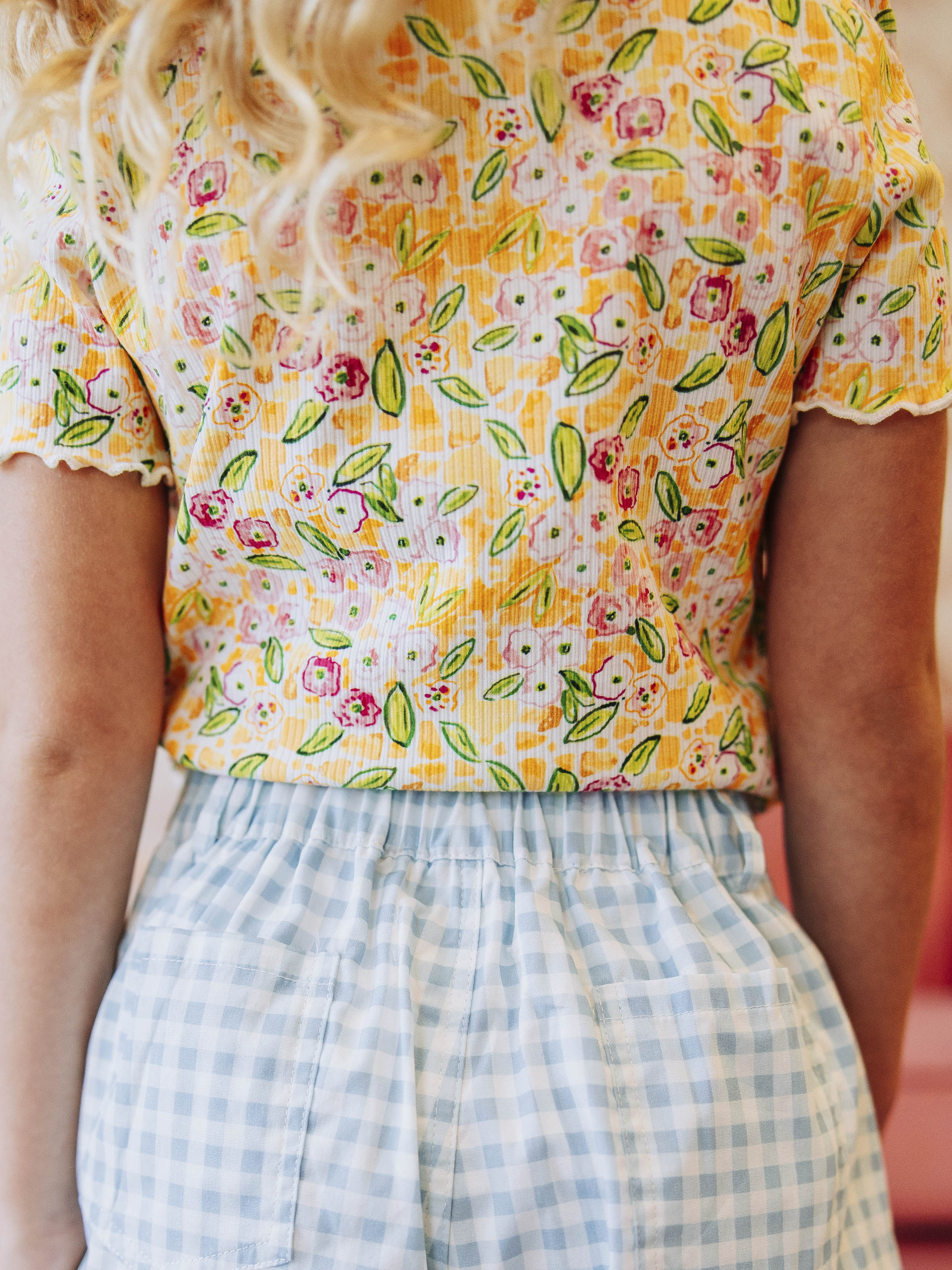 Frilled Sleeve Shirt - Happy Yellow Lettuce Hem Onesie