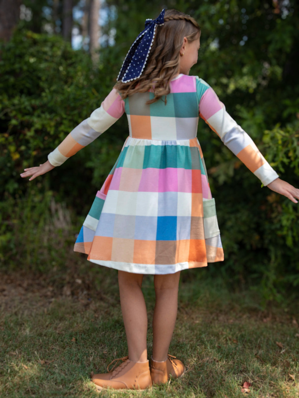 Fitted Ribbed Dress - Fall Nights Plaid Stretch Knit