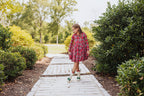 Button Front Dress - Merry Plaid Lined Collar Double Skirt
