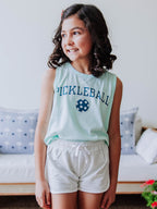 Sky Blue Pickleball Graphic Tank Top Cotton Crew