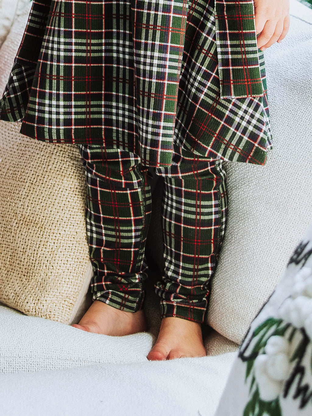 Fitted Ribbed Leggings - Christmas Traditions Elastic Waist