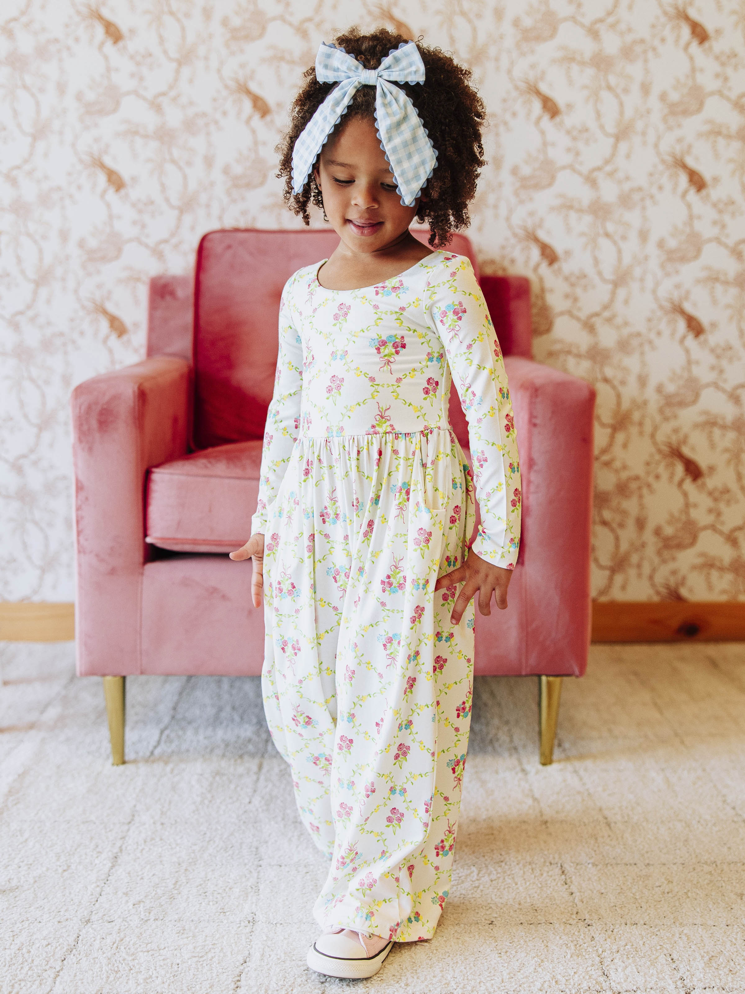 Leggy Romper - Floral Viscose Lined Scoop Pockets