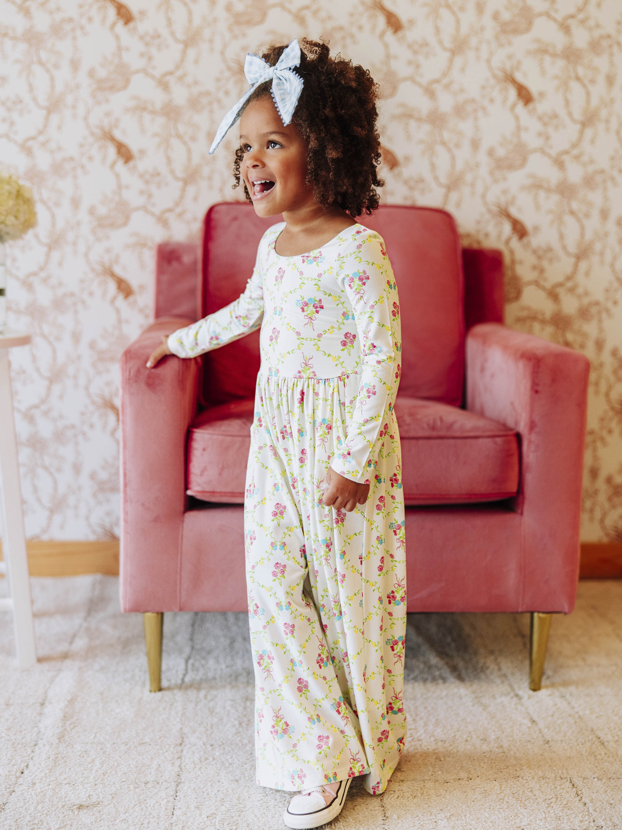 Leggy Romper - Floral Viscose Lined Scoop Pockets