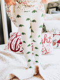 Kids Christmas Tree Knit Pattern Tights Holiday