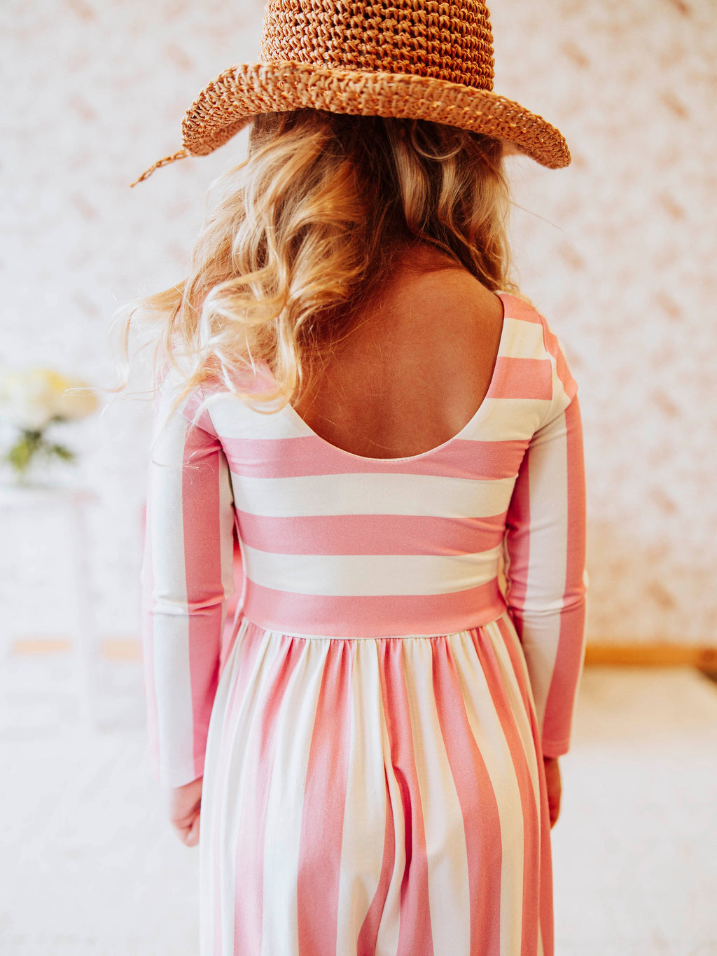 Leggy Romper - Pink Stripe Viscose Spandex Lined Hidden Pockets
