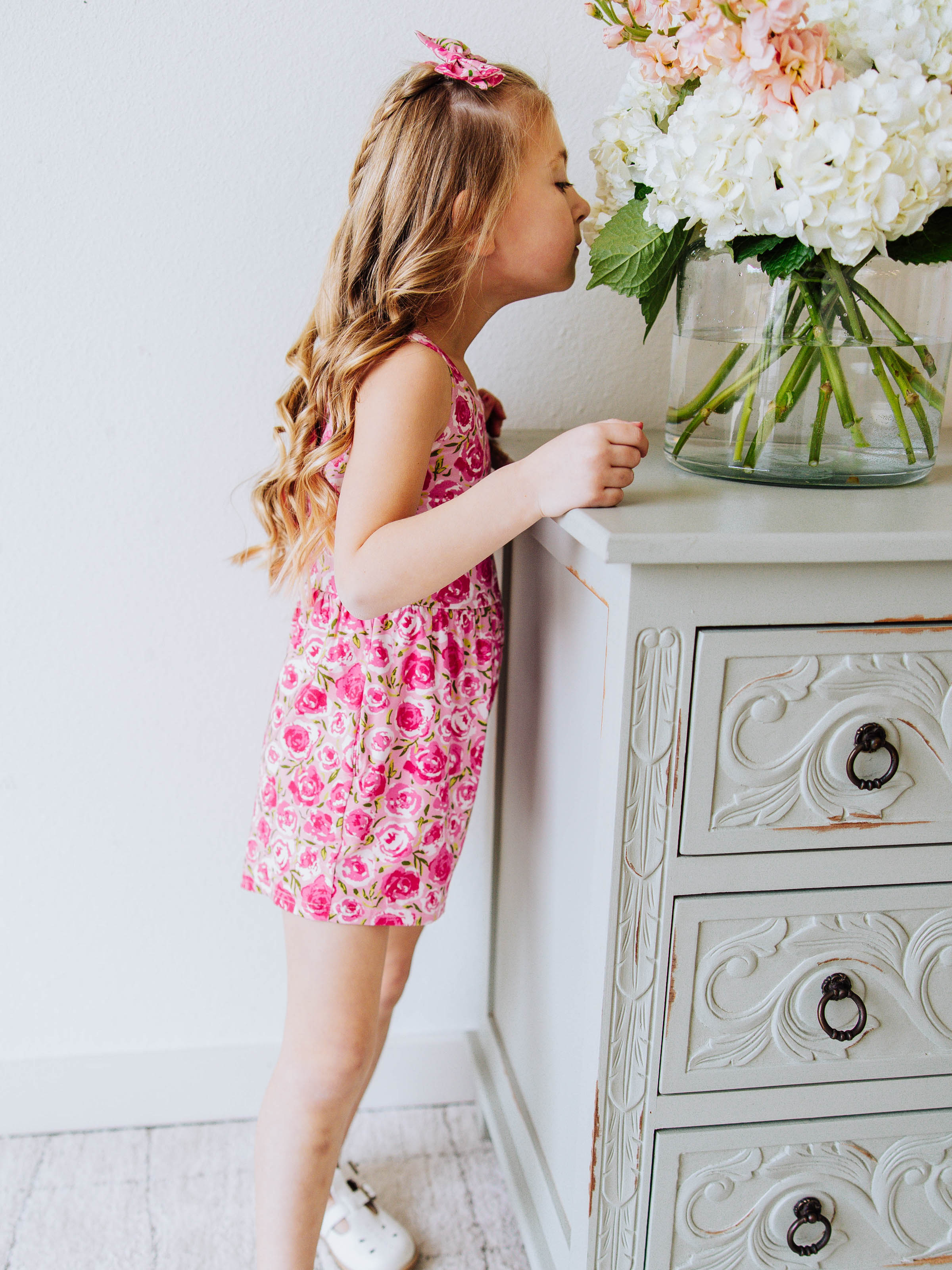 Short Leggy Romper - Covered in Roses Lined Pockets Scoop