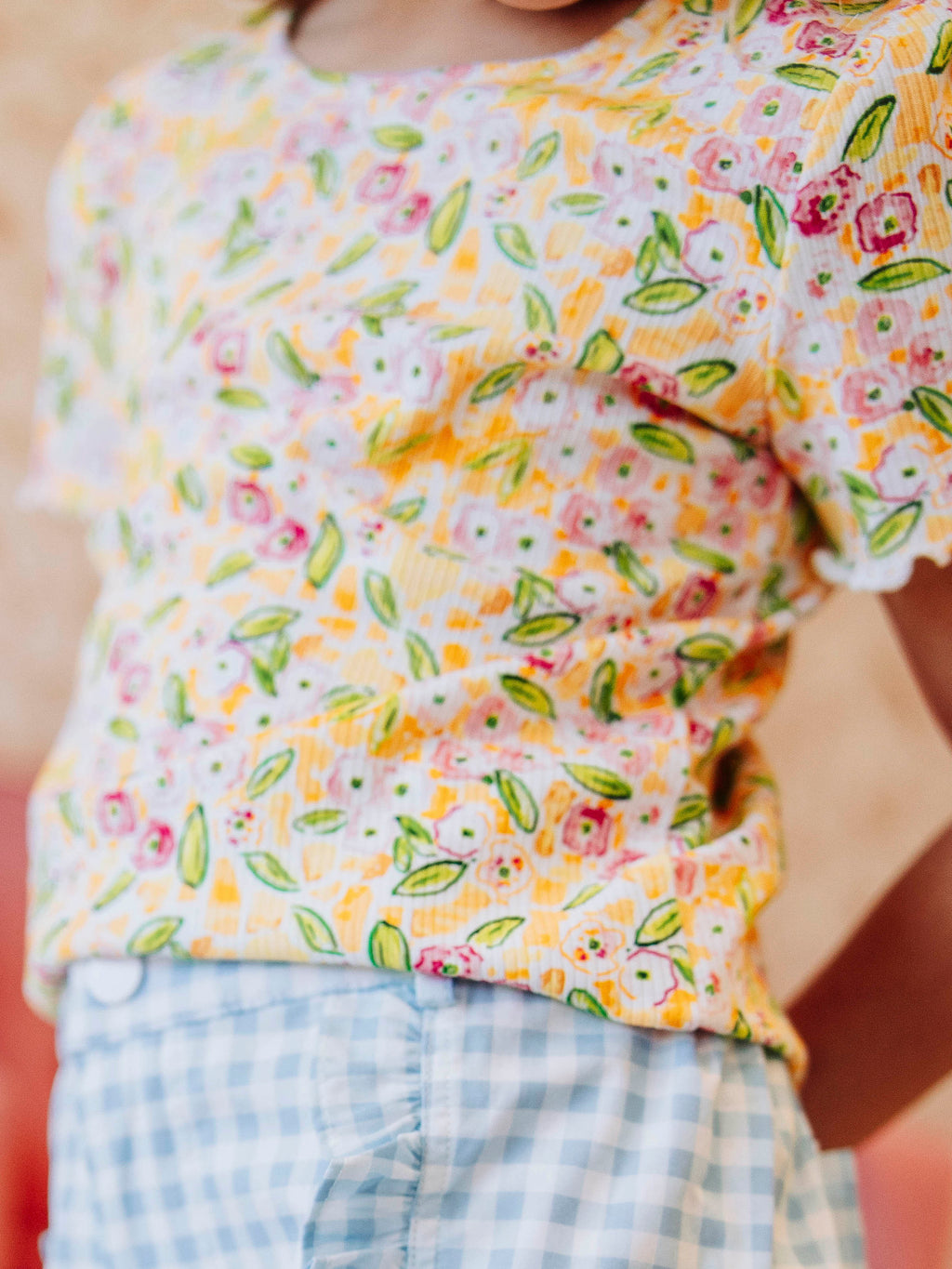 Frilled Sleeve Shirt - Happy Yellow Lettuce Hem Onesie