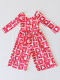 Leggy Romper - Fun Hearts Viscose Lined Pockets Scoop Back