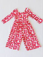 Leggy Romper - Fun Hearts Viscose Lined Pockets Scoop Back