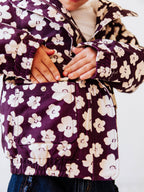 Sherpa Lined Hooded Jacket - Sugar Plum Floral Cotton Zip