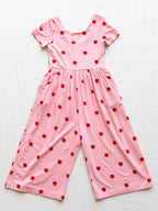 Leggy Romper - Apple Gingham Pink Viscose Lined Scoop Pockets