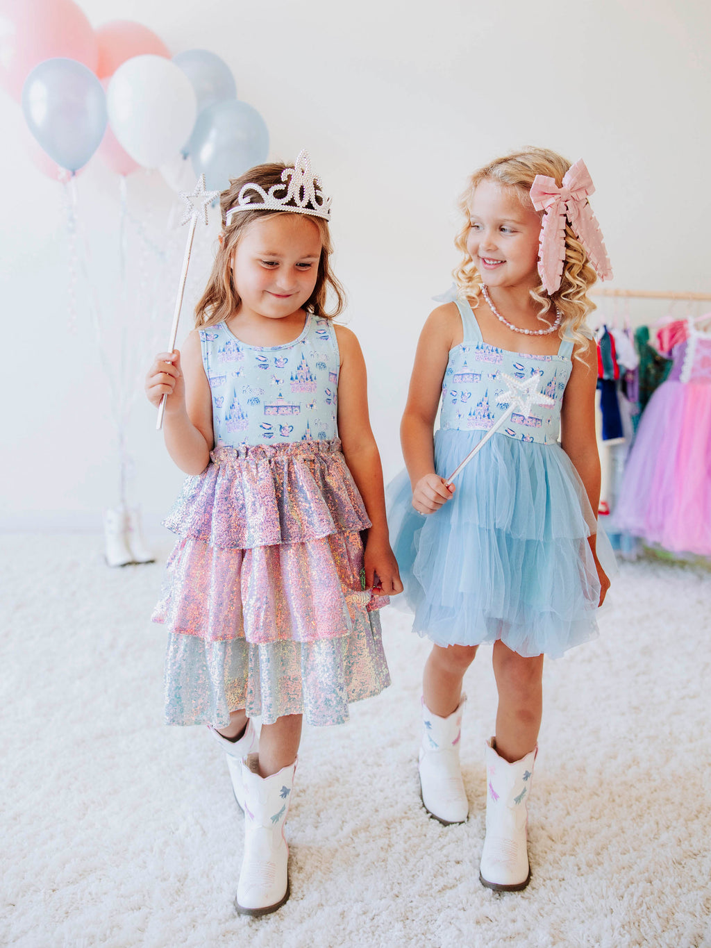 Sequin Tiered Dress - Magical Day Cotton Lined Pastel Sparkle