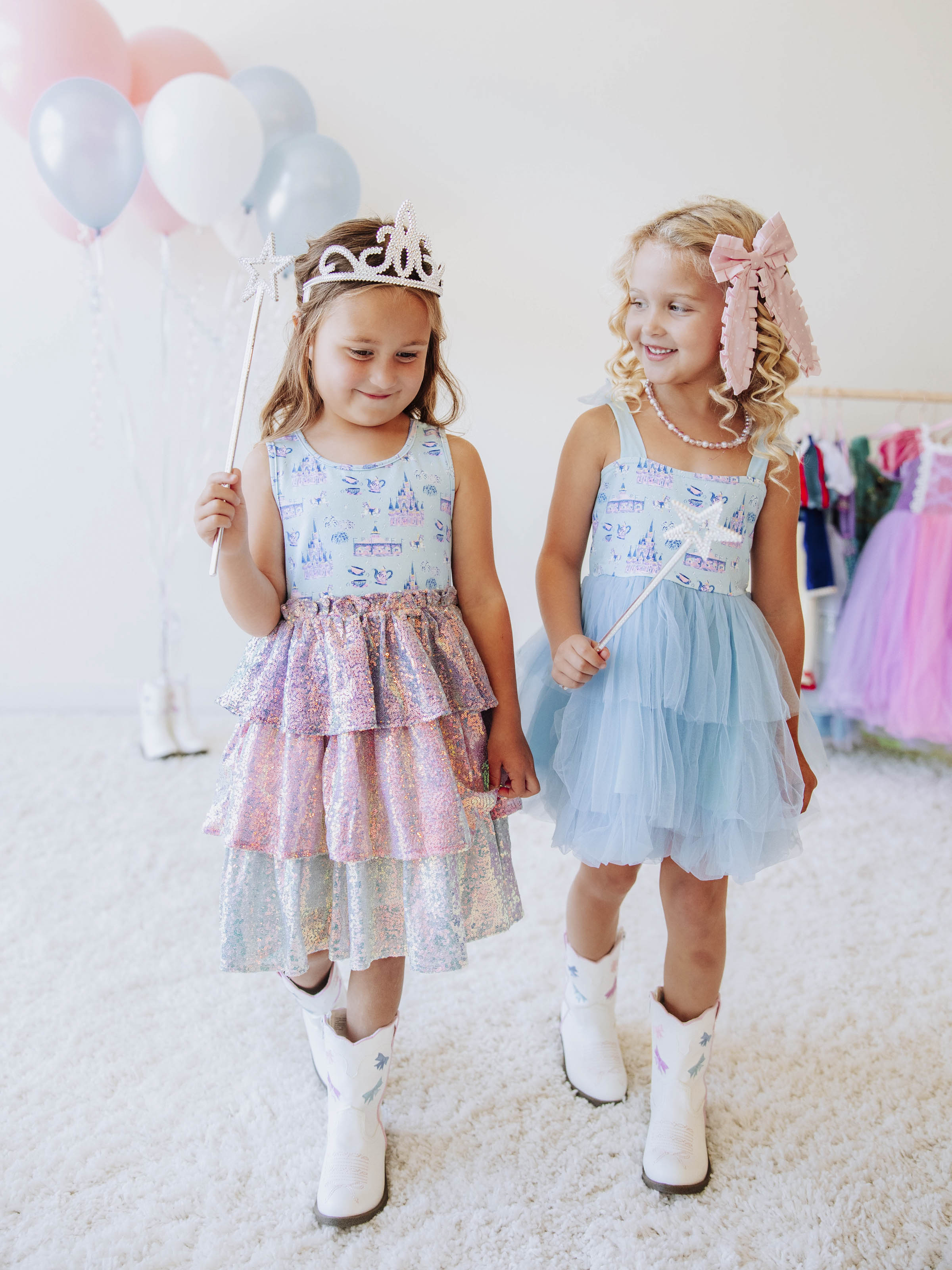 Sequin Tiered Dress - Magical Day Cotton Lined Pastel Sparkle