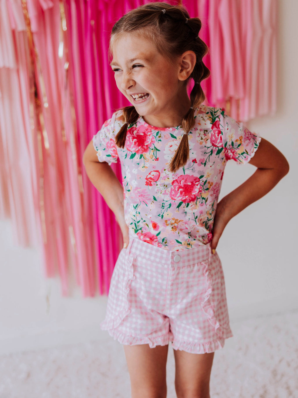 Frilled Sleeve Shirt - Flower Girl Lettuce Edge Cotton