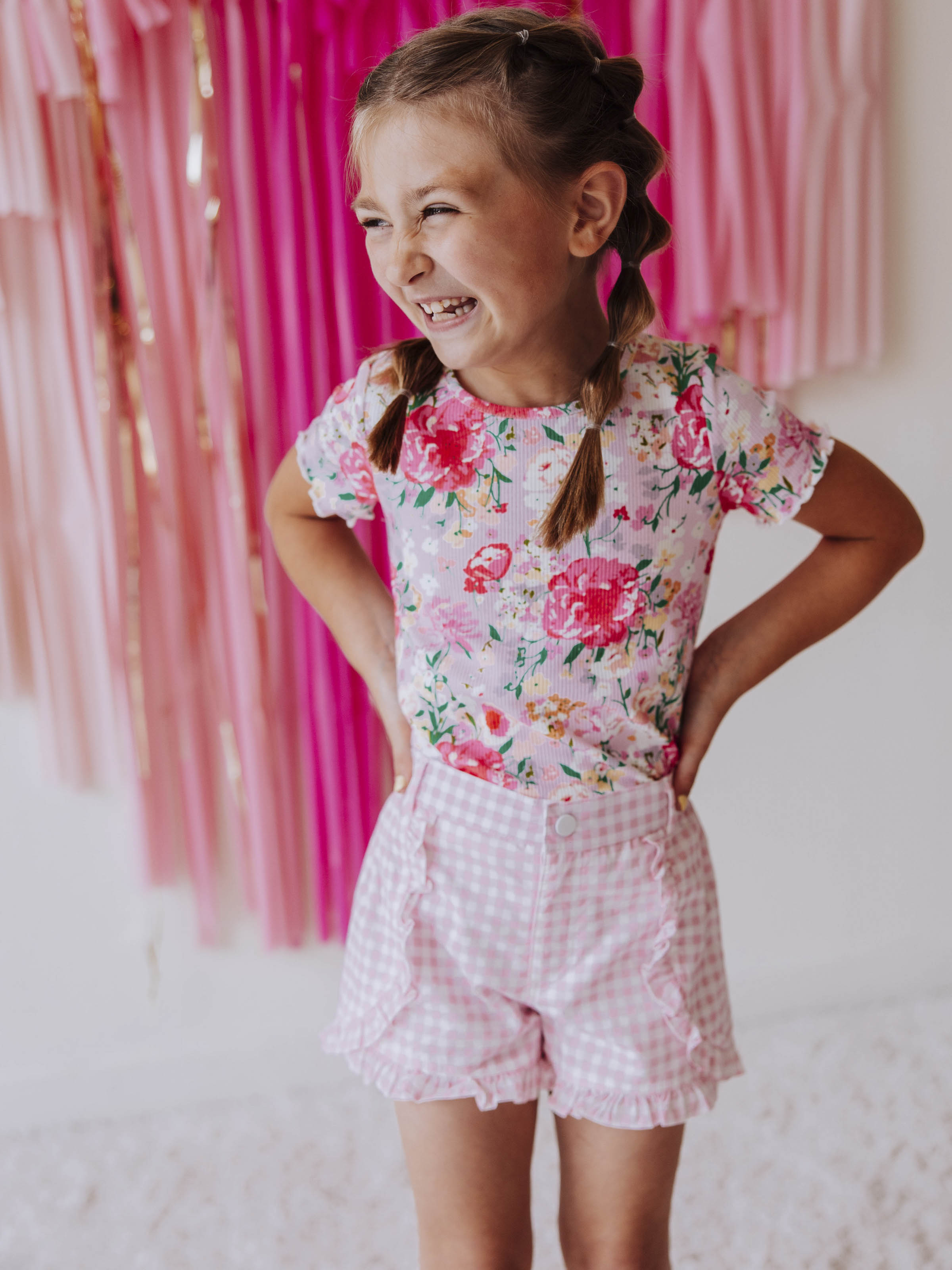 Frilled Sleeve Shirt - Flower Girl Lettuce Edge Cotton