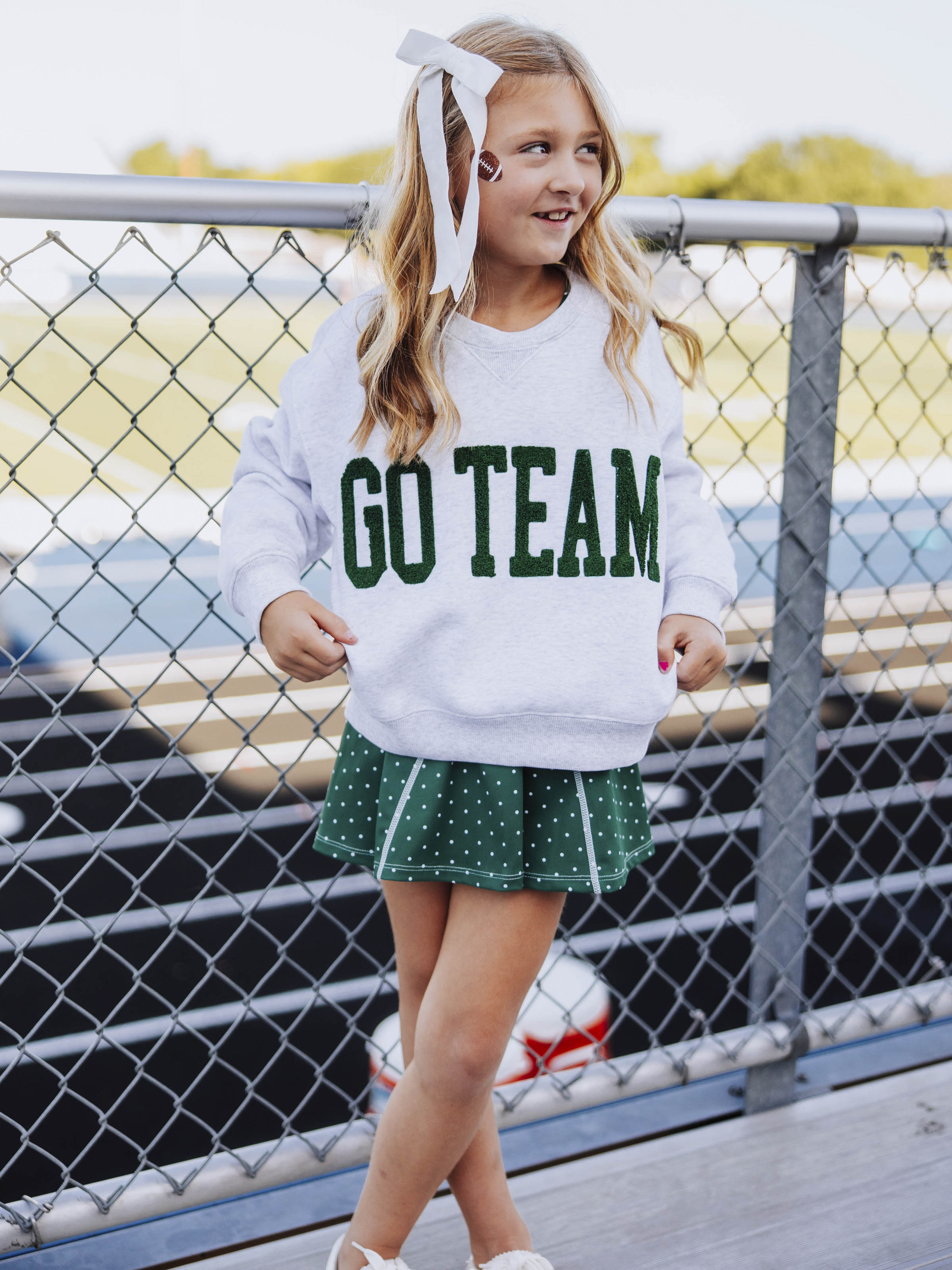 Warm Knit Sweatshirt - Deep Green Chenille Crew Neck