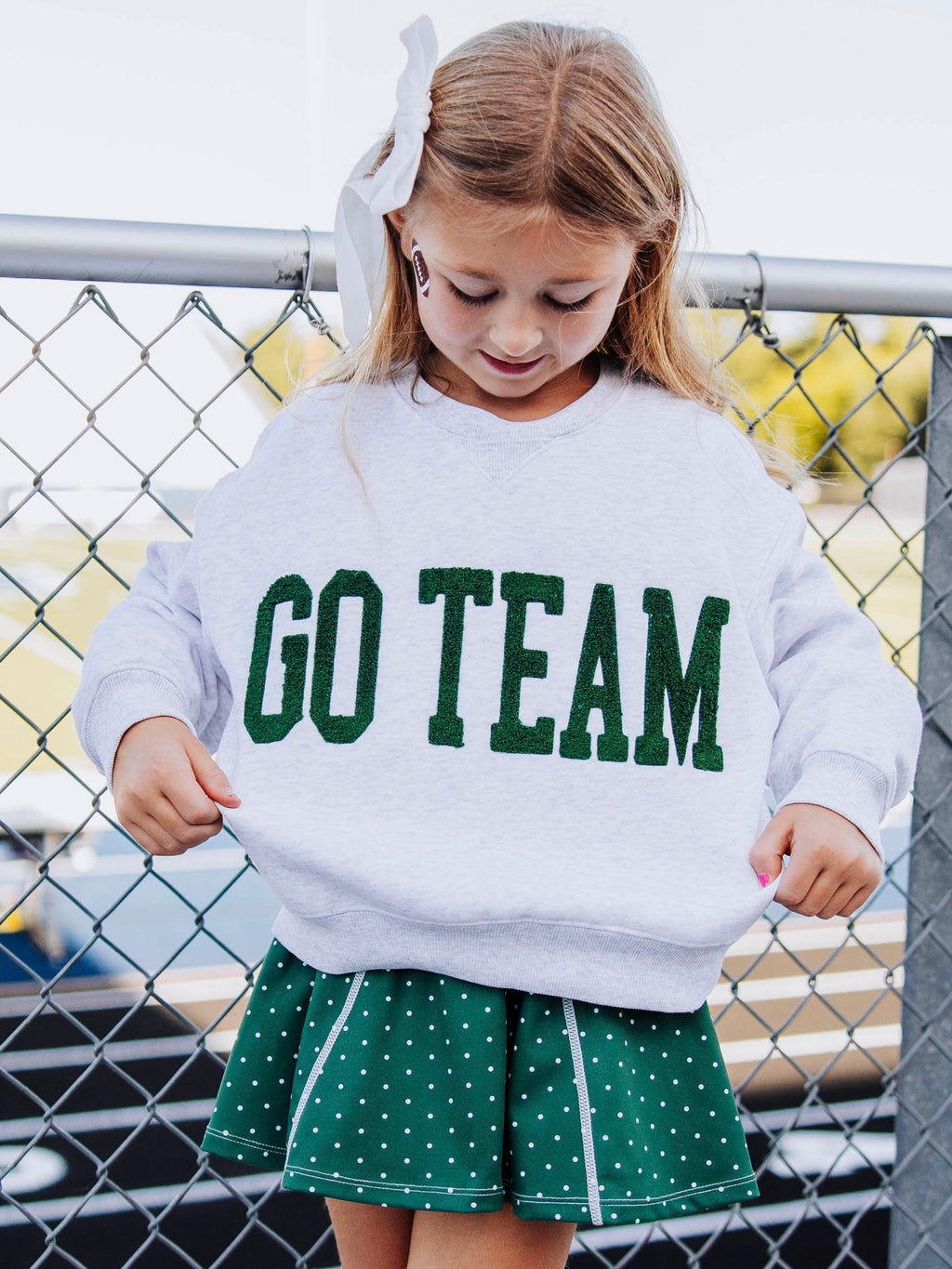 Warm Knit Sweatshirt - Deep Green Chenille Crew Neck
