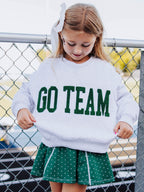 Warm Knit Sweatshirt - Deep Green Chenille Crew Neck