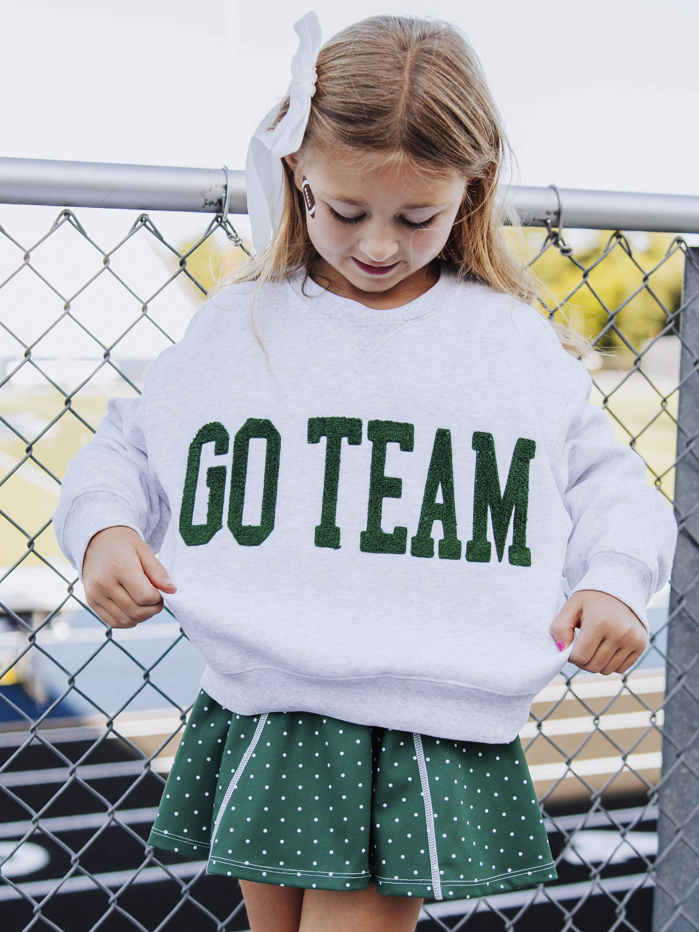 Warm Knit Sweatshirt - Deep Green Chenille Crew Neck