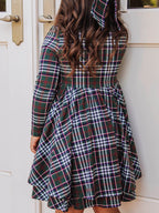 Button Front Dress - Christmas Traditions Peter Pan Collar