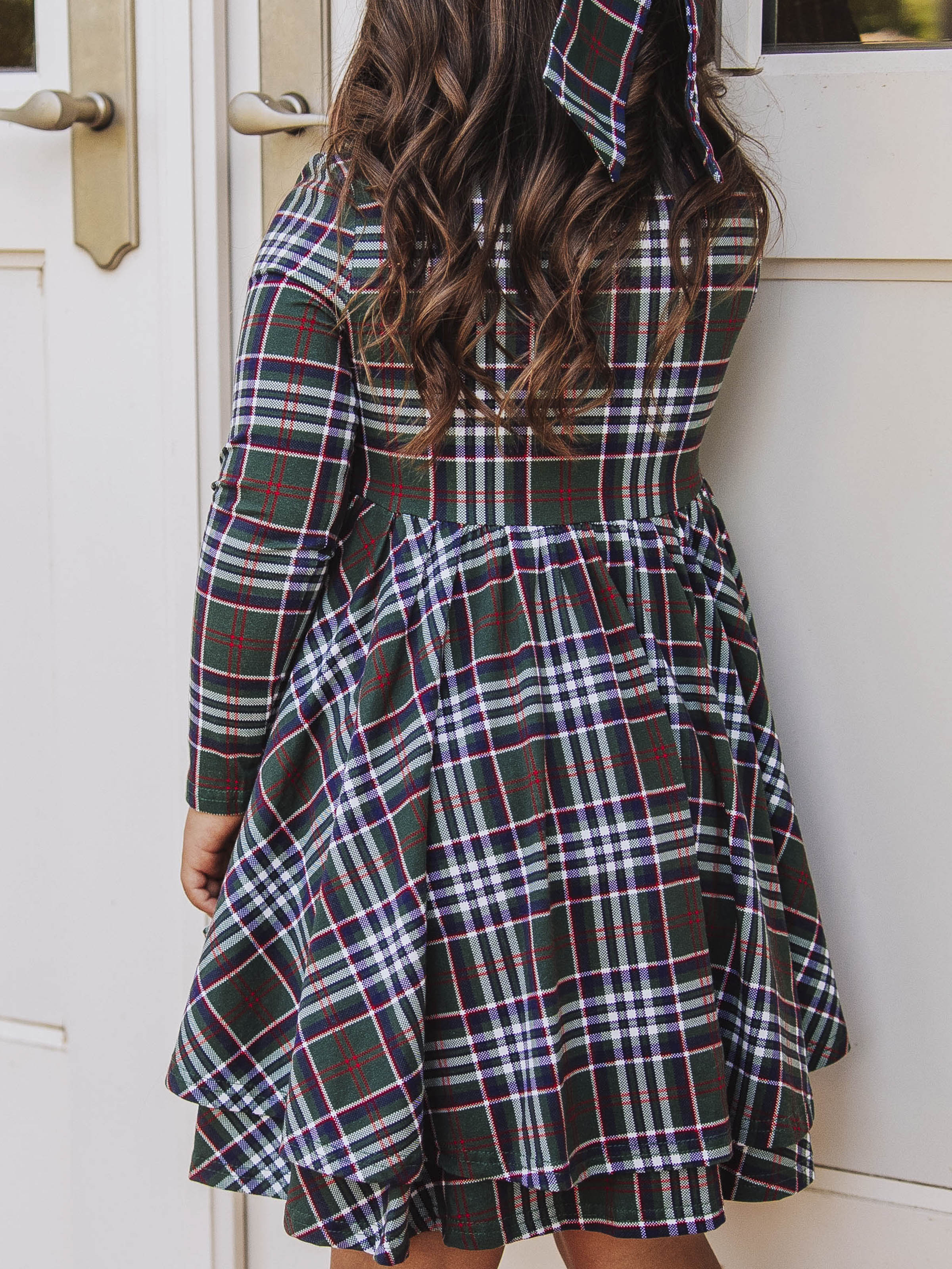 Button Front Dress - Christmas Traditions Peter Pan Collar