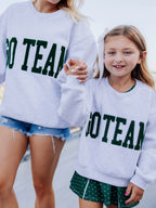 Warm Knit Sweatshirt - Deep Green Chenille Crew Neck