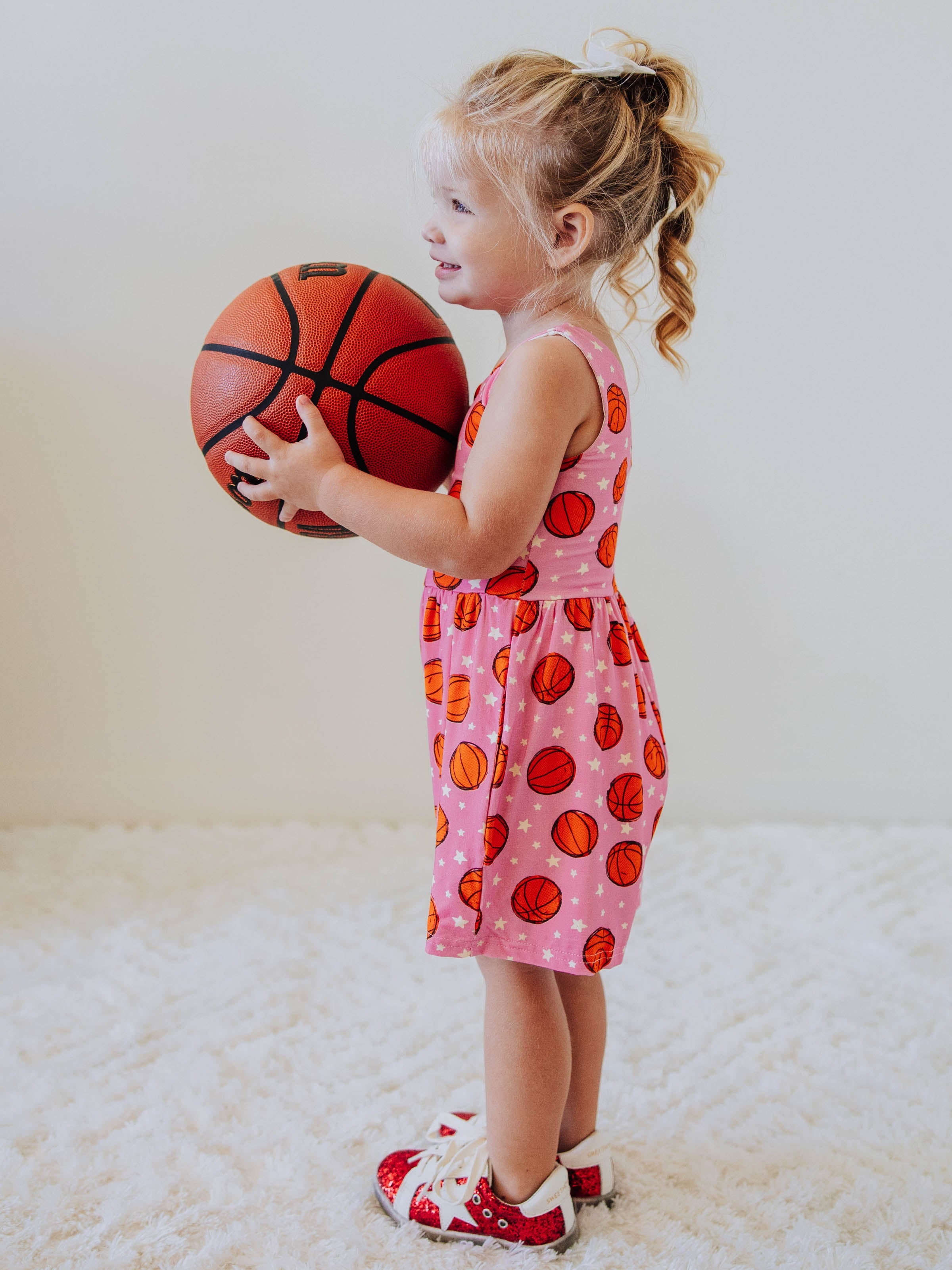 Short Leggy Romper - Basketball Allstars Lined Pockets Scoop