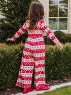 Leggy Romper - Ornaments and Bows Lined Scoop Back Pockets