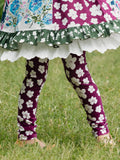 Stretch Leggings - Sugar Plum Floral Cotton Spandex