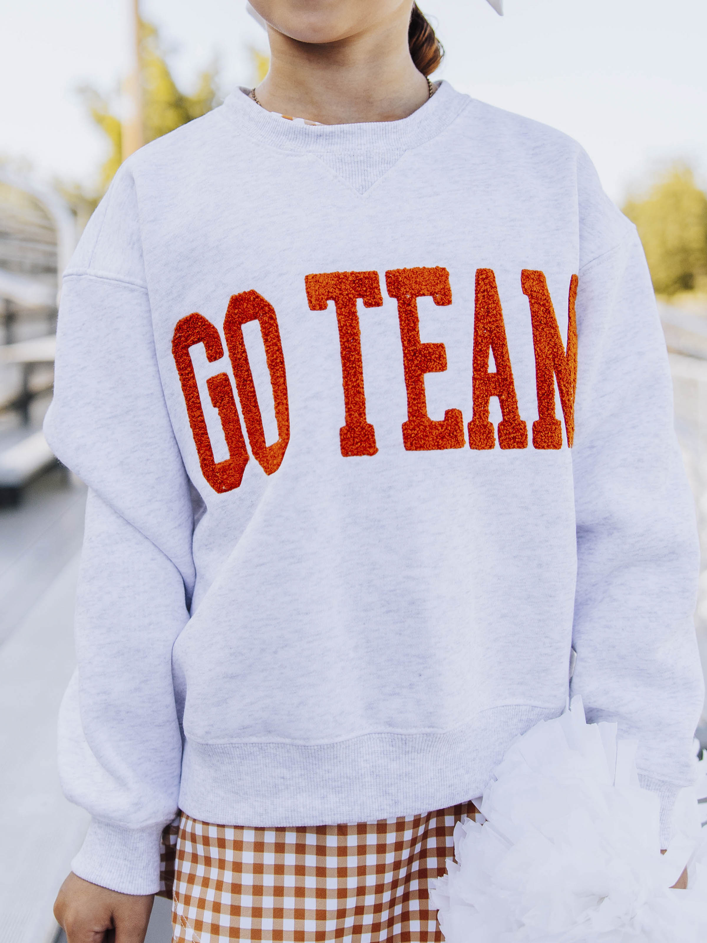 Warm Knit Sweatshirt - Burnt Orange Chenille Crew