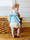 Denim Bloomers - White Cotton Lined Elastic Ruffled Hem